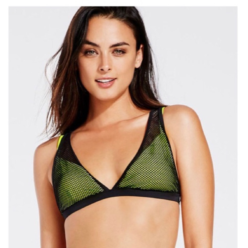 Neon Mesh Bikini Top